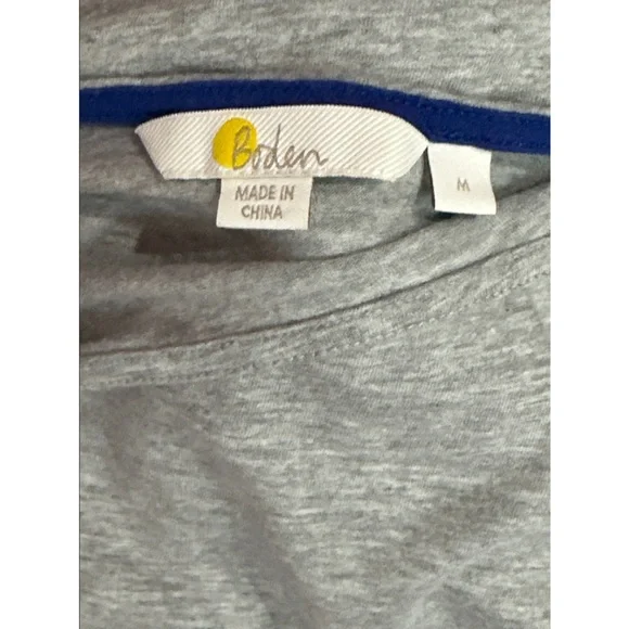 Boden Boatneck Multicolored Cuff Long Sleeved T- Sz Medium - Picture 9 of 10